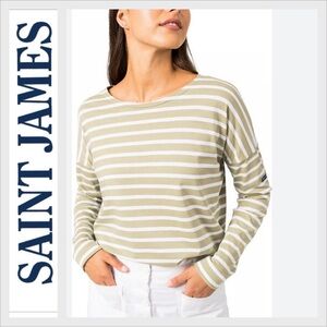 SAINT JAMES striped shirt olive green 4